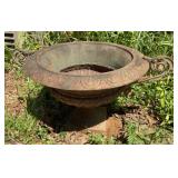 Large Ornate Cast Iron Garden Urn Planter with
