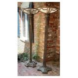 Pair Ornate Cast Metal Torchiere Floor Lamps