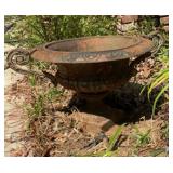 Large Ornate Cast Iron Garden Urn Planter with