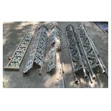 Pair Long Ornate Cast Iron Architectural Garden