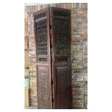 Tall Asian Carved Wood Architectural Screen Panel