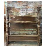 Antique Style Turned Wood Spindle Bed Headboard