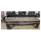 Antique Chinese Carved Hardwood & Rattan Luohan