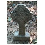 Cast Stone Celtic Cross Garden Marker, Knotwork