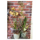 Large Designer Faux Orchid and Tropical Floral