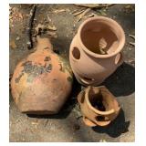Group of Three Terracotta Garden Pots Planters