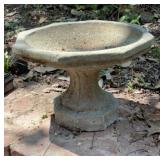 Low Cast Stone Pedestal Birdbath Garden Basin, 15