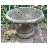 Cast Stone Pedestal Birdbath, Octagonal Basin
