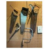 Vintage Hand Saw and Hacksaw Tool Lot, Assorted