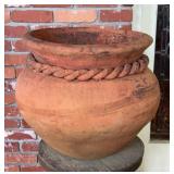 Large Terracotta Rope Rim Garden Planter Urn, 17