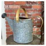 Vintage Galvanized Metal Watering Can, Ladybug Bee