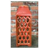 Orange Glazed Ceramic Lattice Garden Lantern