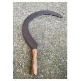Vintage Hand Sickle Weed Cutter, Curved Blade