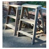 (2) 2 ft wood step ladders