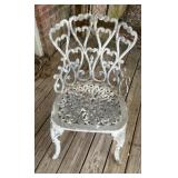 Ornate White Painted Cast Aluminum Garden Chair
