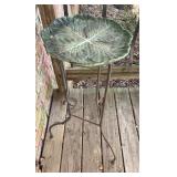 Metal Lily Pad Leaf Plant Stand Accent Table