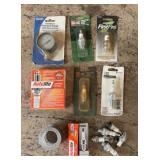 Spark plugs and pressure guage