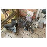Garden Utility Lot, Metal Cart Frame, Casters