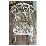 Ornate White Painted Cast Aluminum Garden Chair