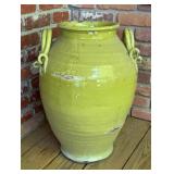 Large Lime Green Glazed Ceramic Garden Urn Vase