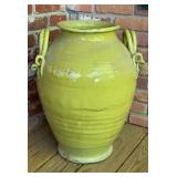 Large Lime Green Glazed Ceramic Garden Urn Vase