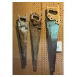 Vintage Hand Saw Lot with Stanley Crosscut Saws