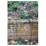 Pair Pink Metal Flamingo Garden Yard Sculptures