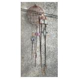 Antique Garden Stakes, Metal Garden Orb