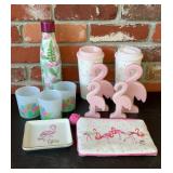 Pink Flamingo Bathroom and Vanity Decor Lot, Soap