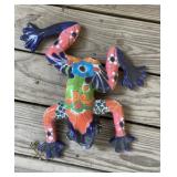 Colorful Talavera Style Ceramic Frog Wall