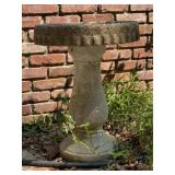 Cast Stone Pedestal Birdbath, Round Basin, 18