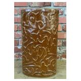 Pazzaz Interiors Brown Glazed Ceramic Vase, Raised