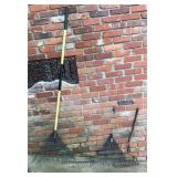 Long Handle Garden Rake and Leaf Rake Tool Lot