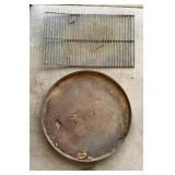 Large Round Metal Pan and Wire Grate Rack, Outdoor