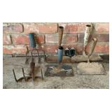 Vintage Garden Tool Head Lot, Cultivators, Hoes