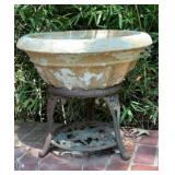 Terracotta Garden Planter on Ornate Cast Iron