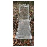 Vintage Metal Mesh Patio Chaise Lounge Chair
