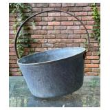 Large Galvanized Metal Hanging Cauldron Garden
