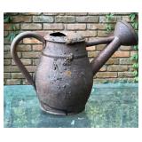 Rustic Vintage Metal Watering Can, Aged Patina