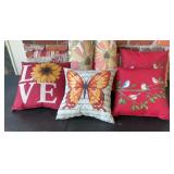 Outdoor Decorative Throw Pillow Lot, Tropical