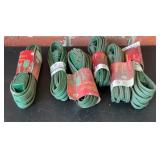 Green Outdoor Extension Cords, Six 15 Ft Cords
