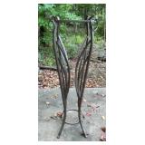 Tall Metal Garden Plant Stand Pedestal
