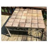Square Tile Top Wrought Iron Patio Table