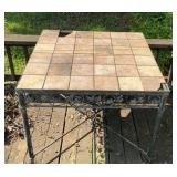 Square Tile Top Wrought Iron Patio Table