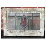 Vintage Stained Glass Architectural Window Panel