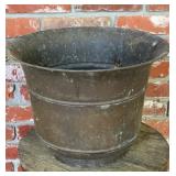 Large Vintage Copper Garden Planter Cachepot, Dark