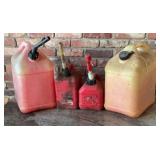 Plastic Gas and Fuel Can Lot, Assorted Sizes