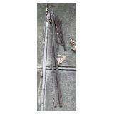 T Posts and Rebar 6 feet on larger items and 22 to