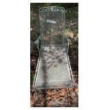 Vintage Metal Mesh Patio Chaise Lounge Chair
