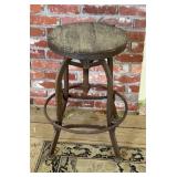 Vintage Industrial Wood and Metal Swivel Drafting